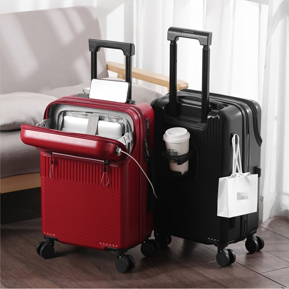 1pc 20/22/24/26 Inch Suitcase, Travel Functional Boarding Case, Luggage With Password Lock